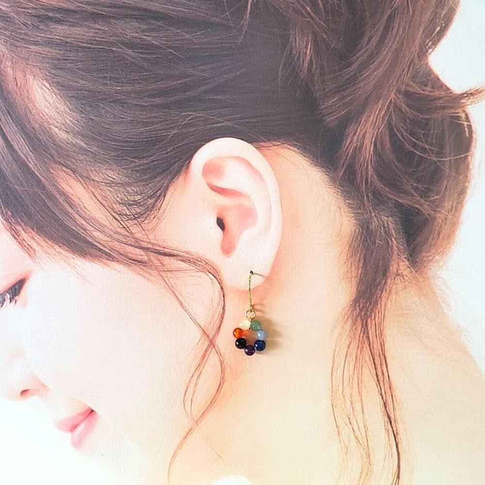 Amazon | 7色 チャクラ パワーストーン ピアス 天然石 4mm